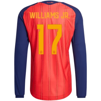Williams Jr. Spain 26/27 Authentic Home Long Sleeve Jersey