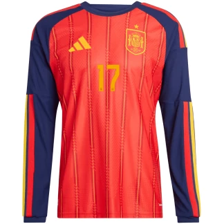 Williams Jr. Spain 26/27 Authentic Home Long Sleeve Jersey