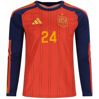 Cucurella Spain 26/27 Authentic Home Long Sleeve Jersey