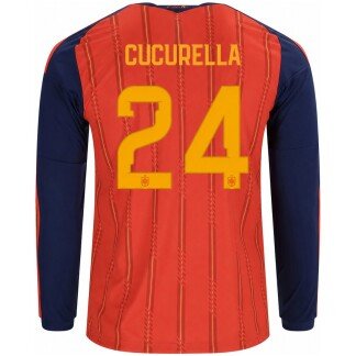 Cucurella Spain 26/27 Authentic Home Long Sleeve Jersey