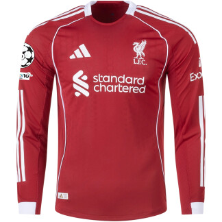 Liverpool 25/26 UCL Authentic Home Long Sleeve Jersey