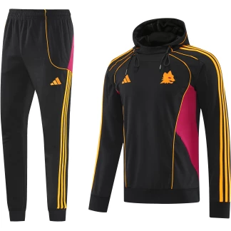 AS Roma 25/26 Black Hooded Tracksuit