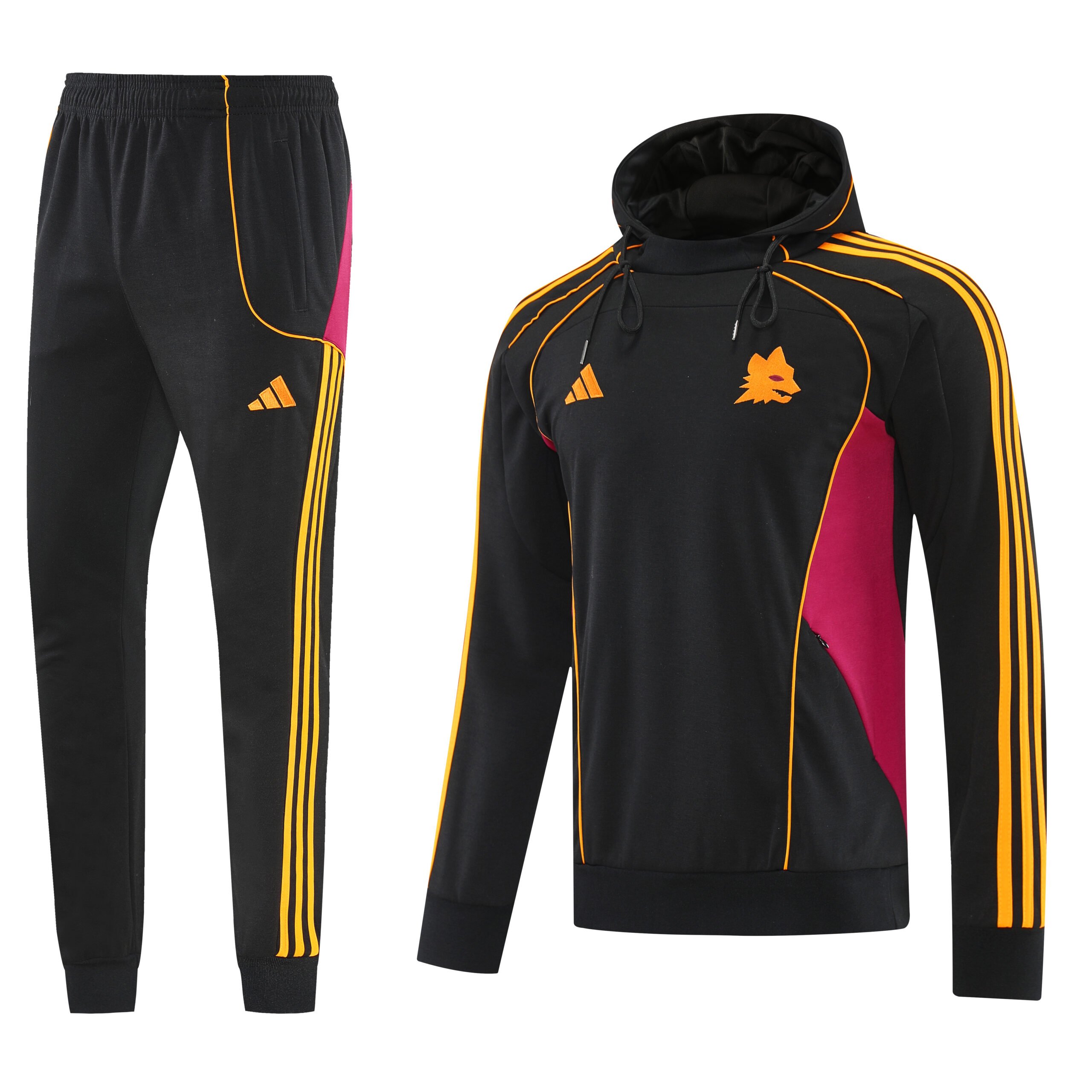 AS Roma 2526 Black Hooded Tracksuit