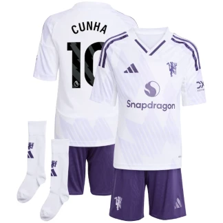Cunha Manchester United 25/26 Away Kids Kit