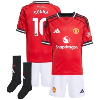 Cunha Manchester United 25/26 Home Kids Kit