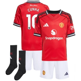 Cunha Manchester United 25/26 Home Kids Kit