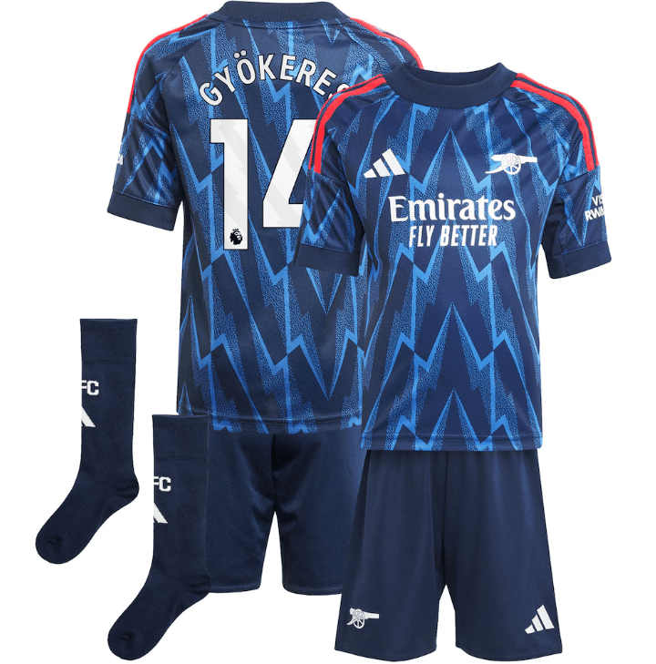 Gyökeres Arsenal 2526 Away Kids Kit