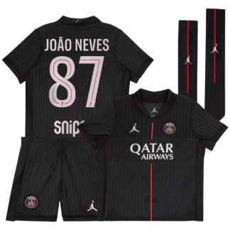 João Neves PSG 25/26 Fourth Kids Kit