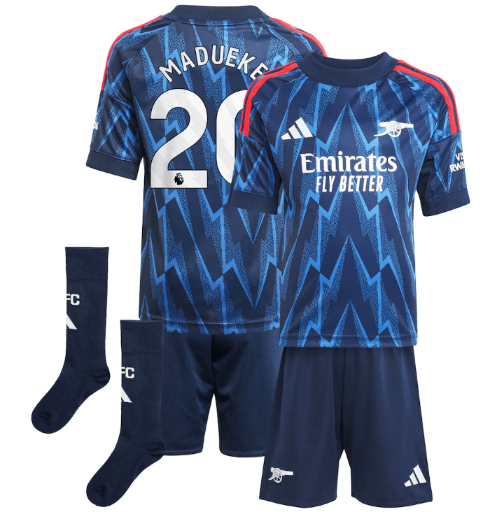 Madueke Arsenal 2526 Away Kids Kit