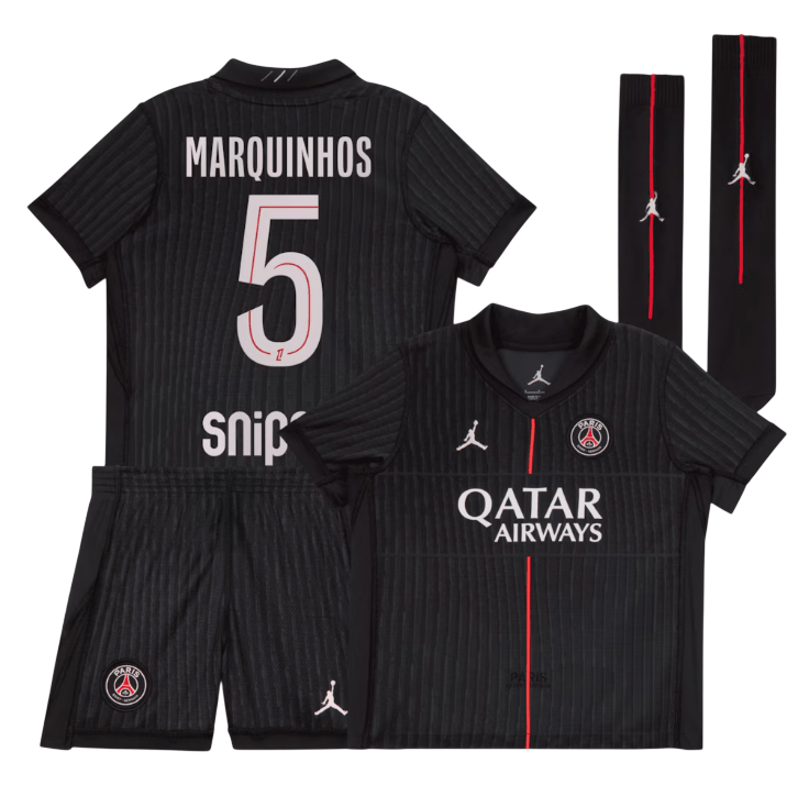 Marquinhos PSG 2526 Fourth Kids Kit-