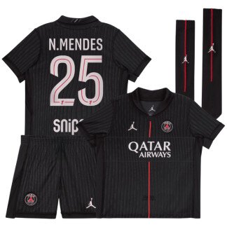 N.Mendes PSG 25/26 Fourth Kids Kit