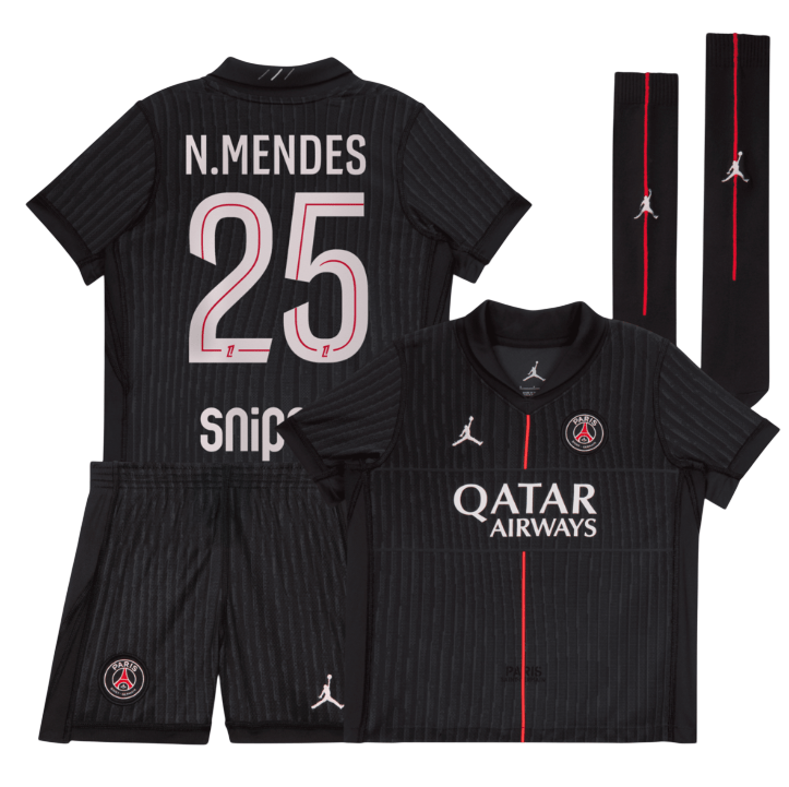 N.Mendes PSG 2526 Fourth Kids Kit-