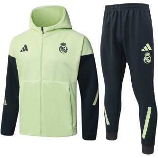 Real Madrid 25/26 Light Green Hooded Tracksuit