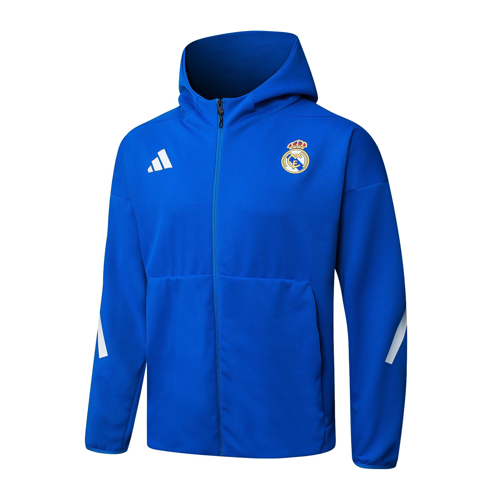 Real Madrid 2526 Royal Blue Hooded Tracksuit3