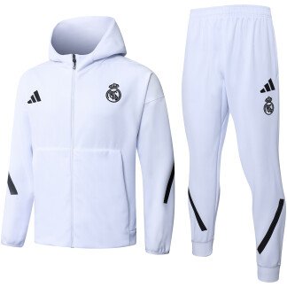 Real Madrid 25/26 White Hooded Tracksuit