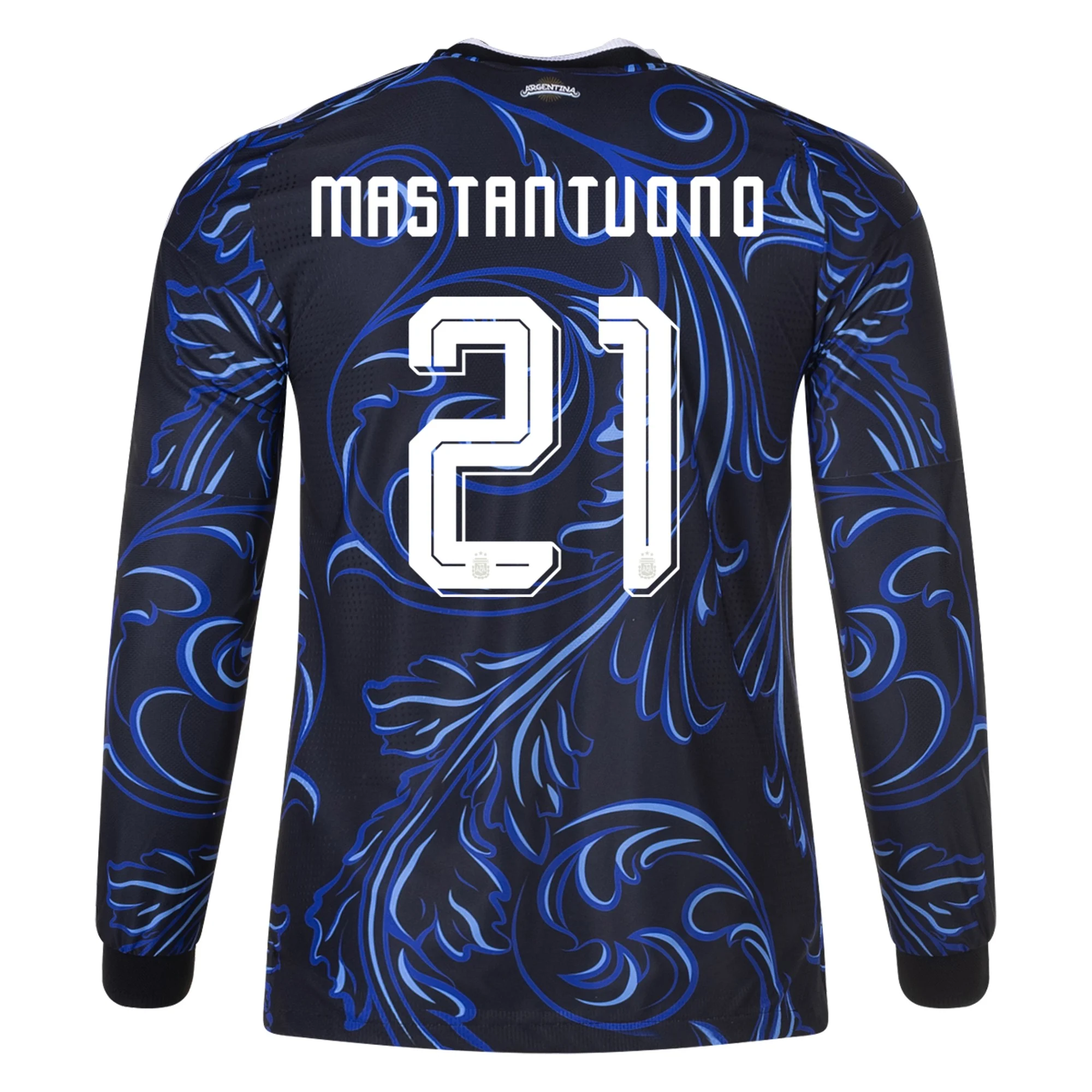 Mastantuono Argentina 2627 Authentic Away Long Sleeve Jersey
