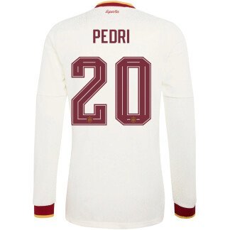 Pedri Spain 26/27 Authentic Away Long Sleeve Jersey
