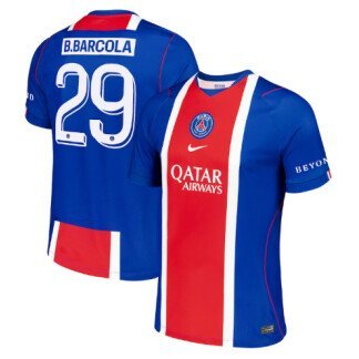 B.Barcola PSG 26/27 Home Jersey (Cup printing)