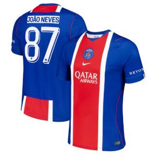 João Neves PSG 26/27 Home Jersey (Cup printing)