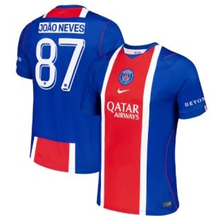 João Neves PSG 26/27 Home Jersey (Cup printing)